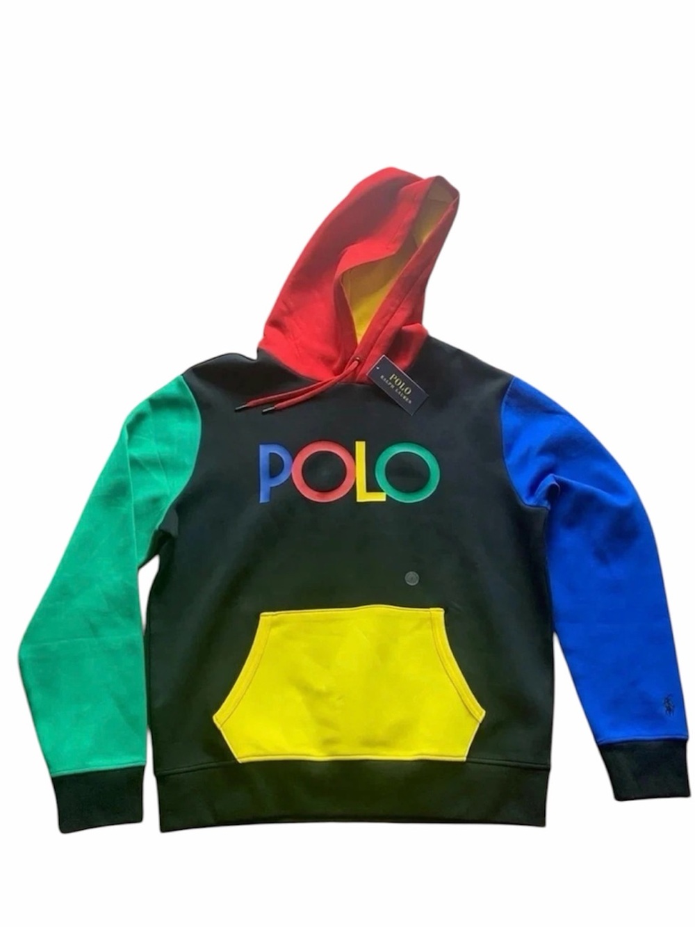 Polo Ralph Lauren Hoodie Y2K ColorBlock Size L NWT
